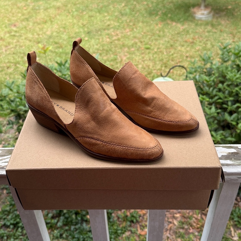 Lucky Brand Tan Wedge Slip-Ons